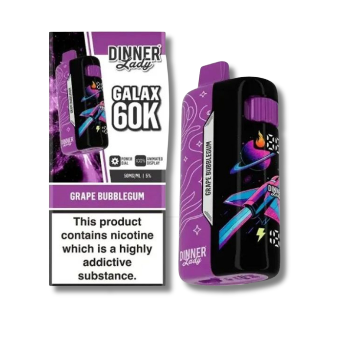 Dinner Lady Galax 60K Disposable Vape 26mL - Grape Bubblegum