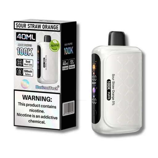 HorizonTech 100K Disposable Vape 40mL - Sour Straw Orange