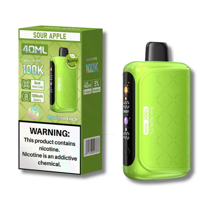 HorizonTech 100K Disposable Vape 40mL - Sour Apple 