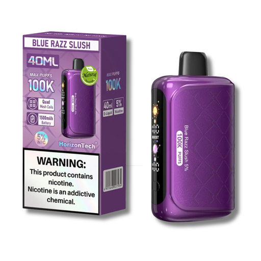 HorizonTech 100K Disposable Vape 40mL - Blue Razz Slush Flavor