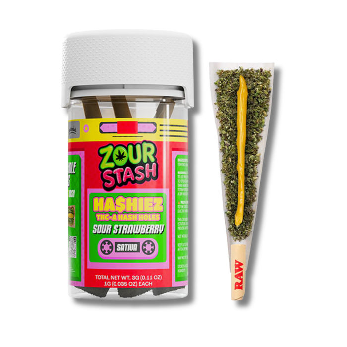 Zour Stash Hashiez THCA Hash Holes Pre-Rolls 3G - Sour Strawberry Sativa
