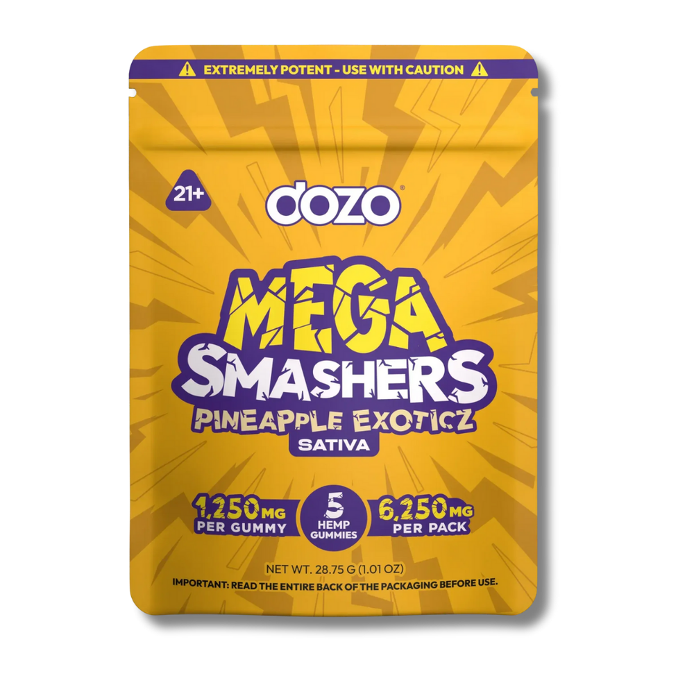 Dozo THC Mega Smashers Gummies 6250MG - Pineapple Exoticz 