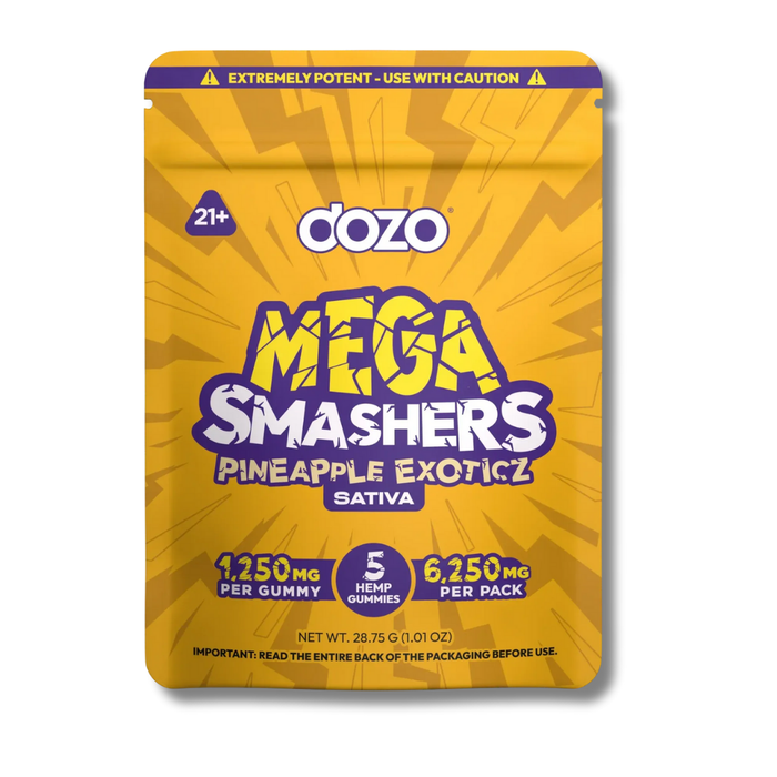 Dozo THC Mega Smashers Gummies 6250MG - Pineapple Exoticz 