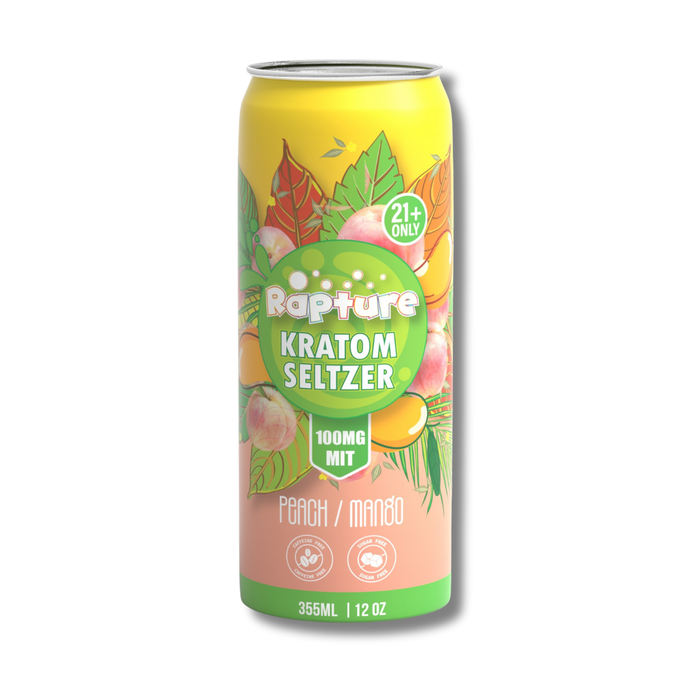 Rapture Kratom 100MG MIT Seltzer 12OZ Peach Mango