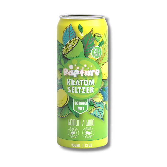 Rapture Kratom 100MG MIT Seltzer 12OZ Lemon Lime