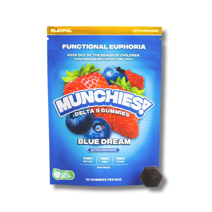 Delta Munchies Functional Euphoria Delta 9 THC Gummies 20 Pack - Blue Dream