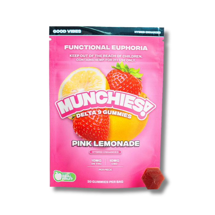 Delta Munchies Functional Euphoria Delta 9 THC Gummies 20 Pack - Pink Lemonade