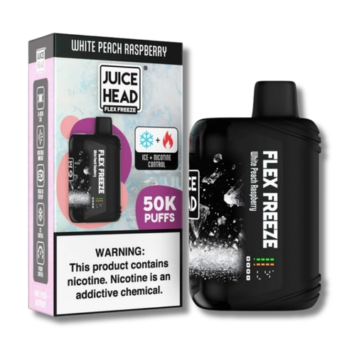 Juice Head Flex Freeze 50K Disposable Vape Nic-Ice Control - White Peach Raspberry