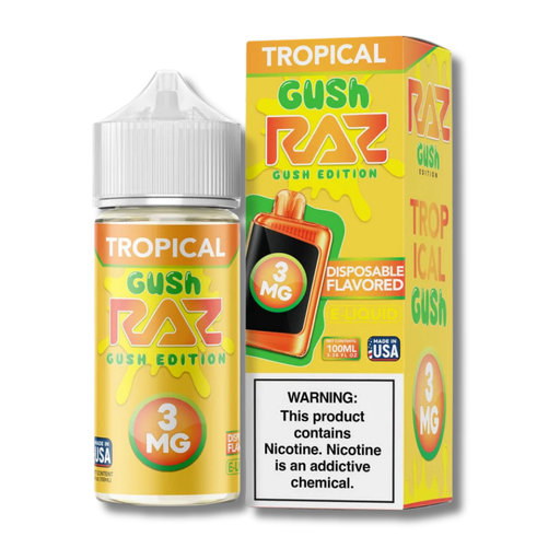 RAZ Gush Edition Free Base Vape Juice 100mL - Tropical Gush