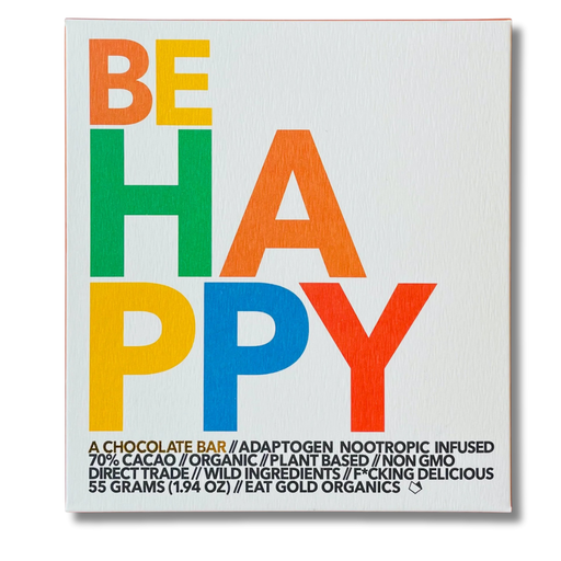 Eat Gold Organics BE HAPPY Chocolate Bar 55 Grams