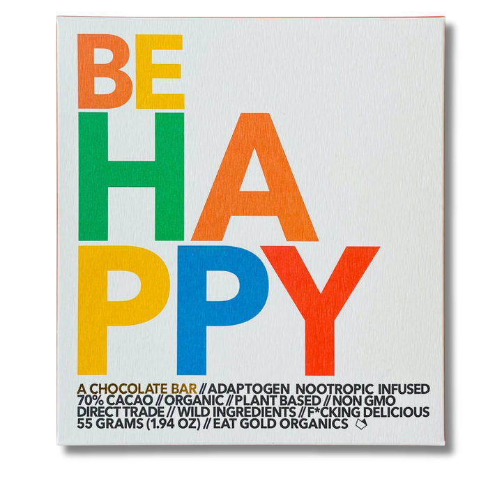 Eat Gold Organics BE HAPPY Chocolate Bar 55 Grams
