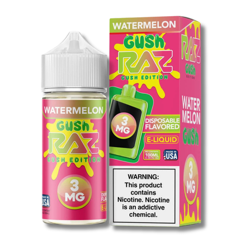 RAZ Gush Edition Free Base Vape Juice 100mL - Watermelon GUSH 3mg