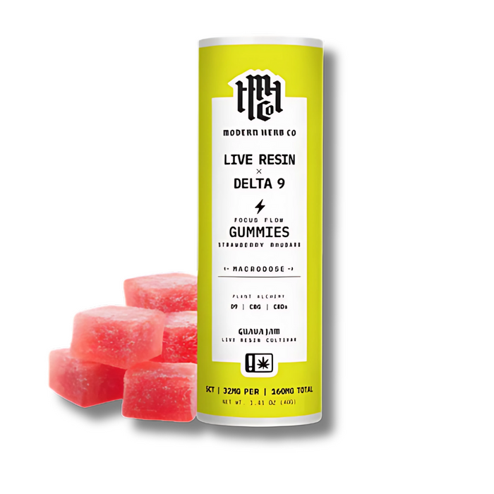Modern Herb Co Live Resin Delta 9 THC Gummies 5CT.  Guava Jam
