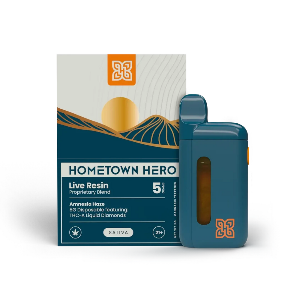 Hometown Hero THCA Liquid Diamond Live Resin Disposable 5G - Amnesia Haze