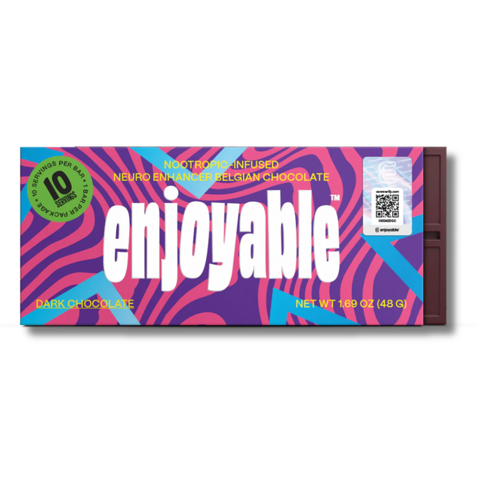 Enjoyable Nootropic Infused Mushroom Chocolate 48G - Dark Chocolate