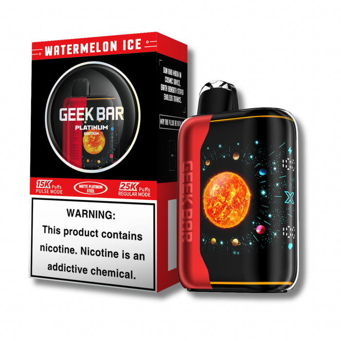 Geek Bar Pulse X Platinum Edition 25K Disposable Vape - Watermelon Ice Flavor