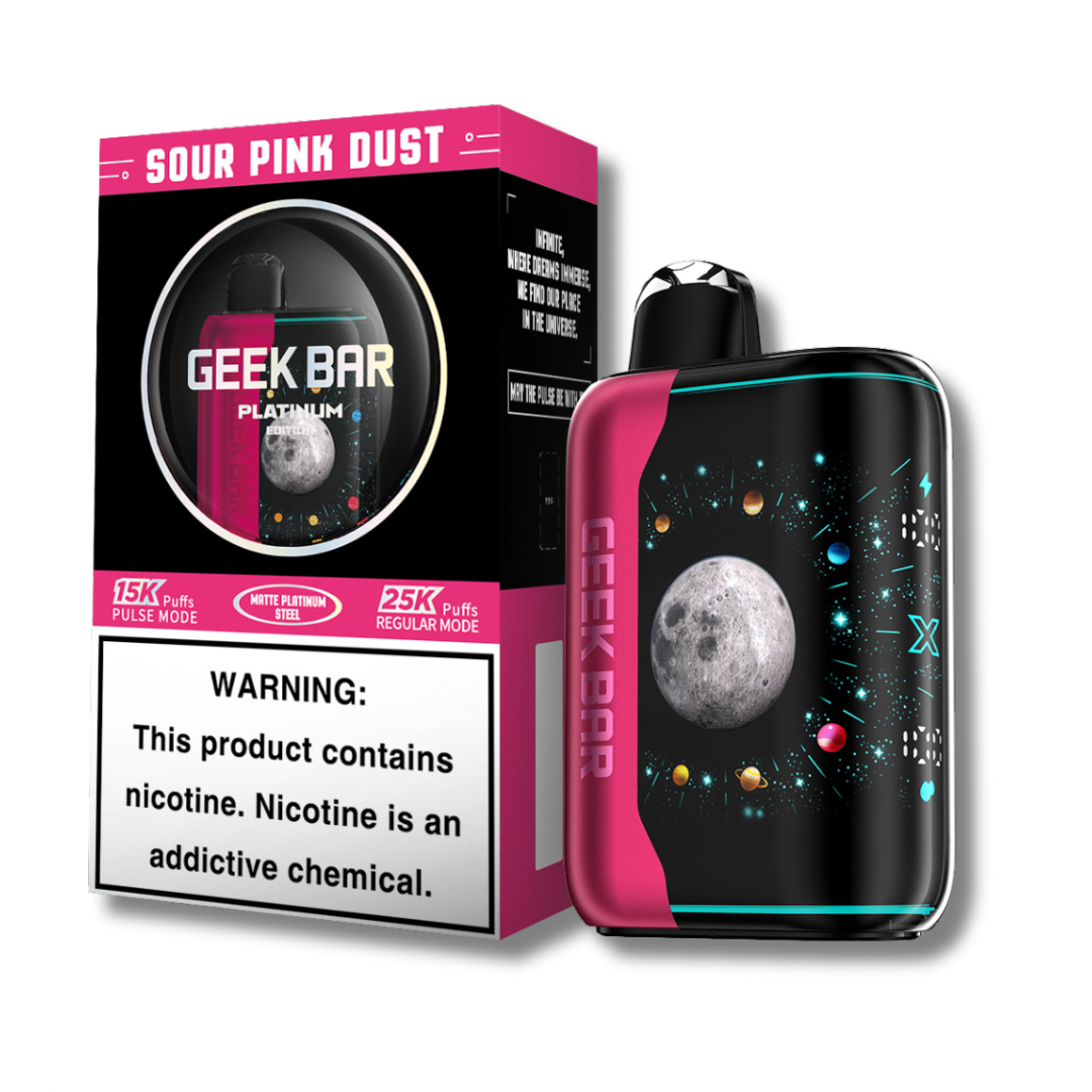 Geek Bar Pulse X Platinum Edition 25K Disposable Vape - Sour Pink Dust Flavor