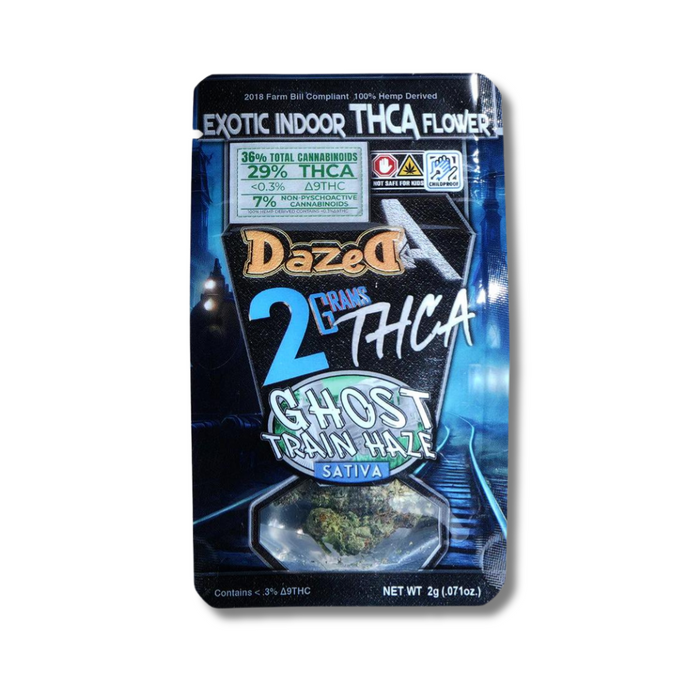 Dazed Exotic THCA Flower 2 Grams Pack Ghost Train Haze