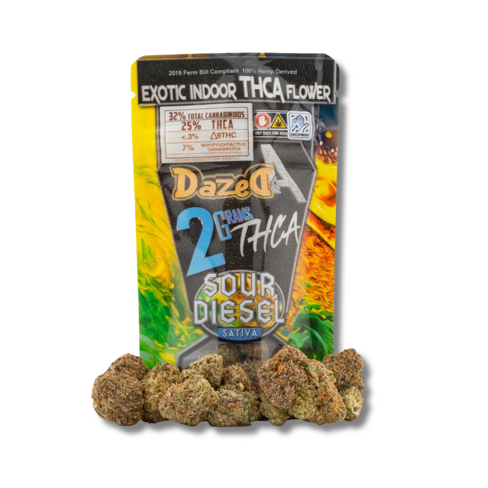 Dazed Exotic THCA Flower 2 Grams Pack Sour Diesel