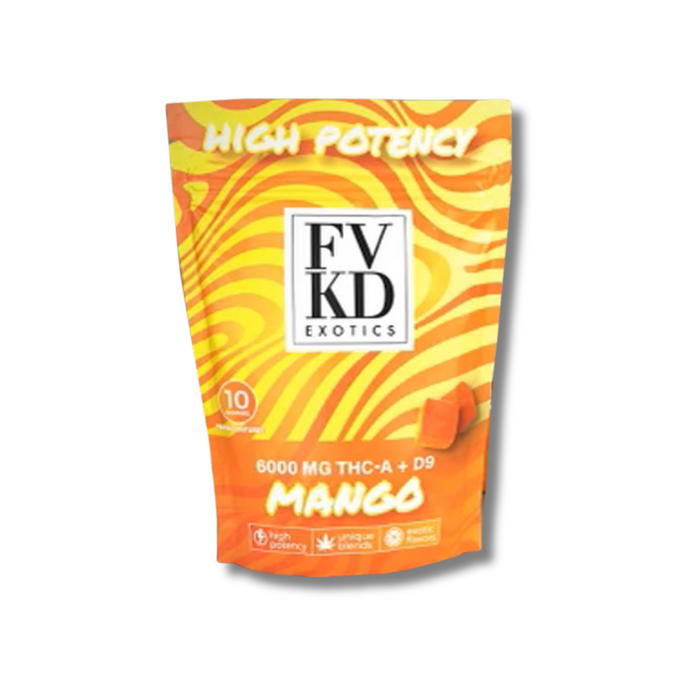 FVKD Exotics THCa + D9 Gummies 6000mg Mango