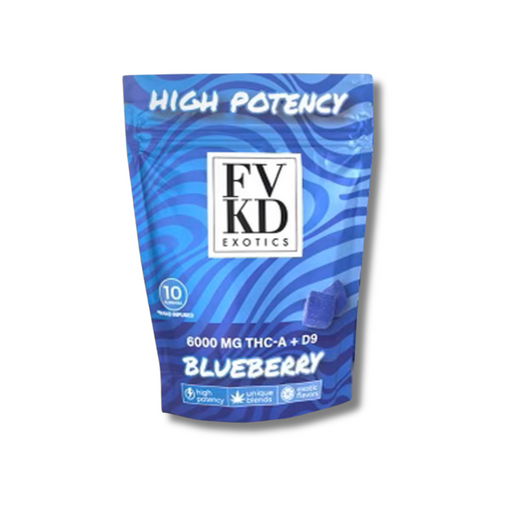 FVKD Exotics THCa + D9 Gummies 6000mg Blueberry flavor