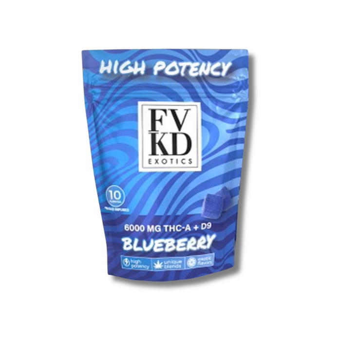 FVKD Exotics THCa + D9 Gummies 6000mg Blueberry flavor