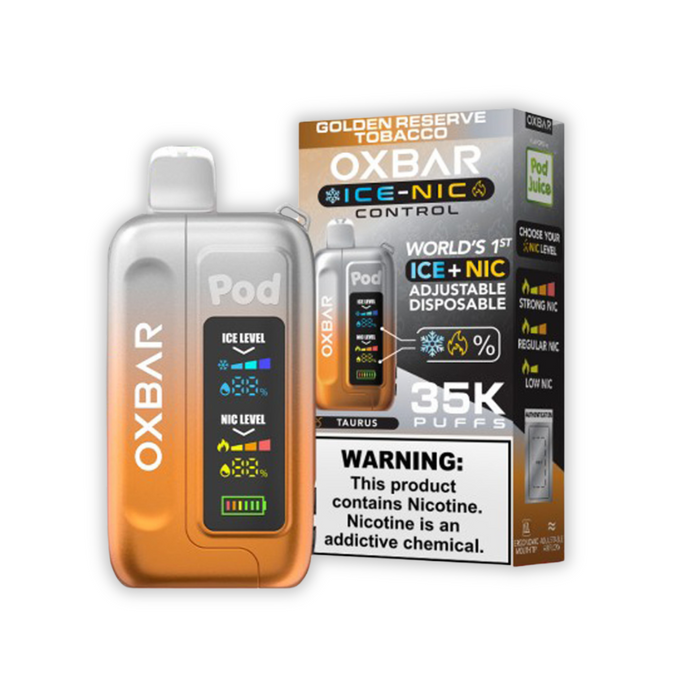 Oxbar Ice-Nic Control Disposable Vape 35K -Golden Reserve Tobacco