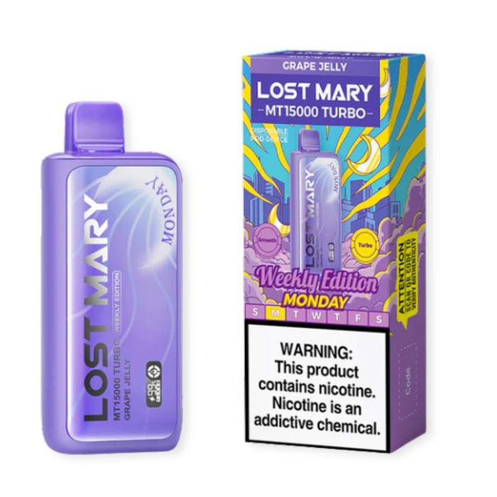 Lost Mary Turbo MT15000 Weekly Edition Flavor- Grape Jelly (Monday)