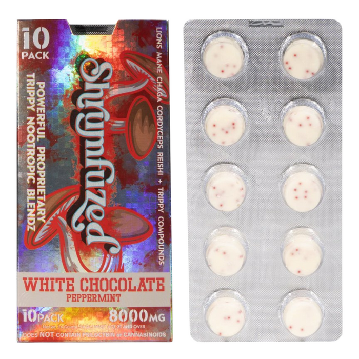 Shrumfuzed Nootropic Blend Mushroom Chocolate 8000MG White Chocolate Peppermint