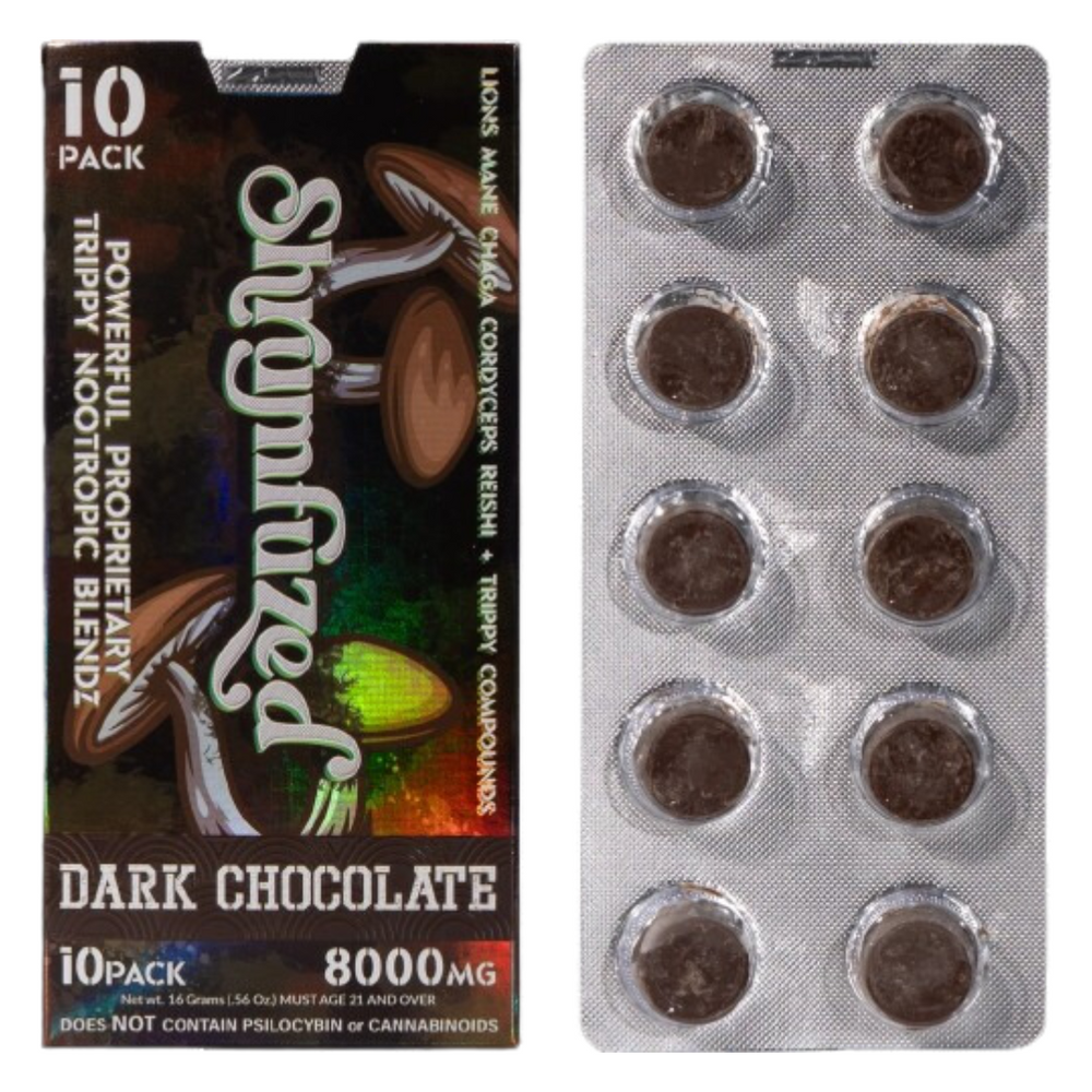 Shrumfuzed Nootropic Blend Mushroom Chocolate 8000MG Dark Chocolate