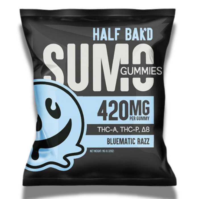 Half Bak'd Sumo Gummies 2 Pack 840MG Bluematic razz flavor