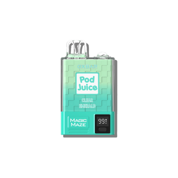 Oxbar x Pod Juice Magic Maze 10k disposable- Clear emerald 