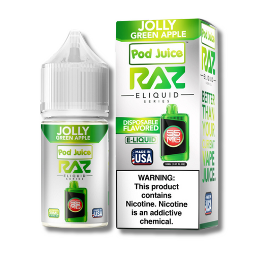 RAZ X Pod Juice Salt Nicotine Juice 30ML Jolly Green Apple