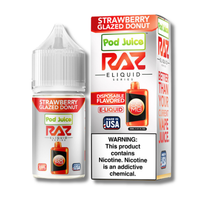 RAZ X Pod Juice Salt Nicotine Juice 30ML - Strawberry Glazed Donut