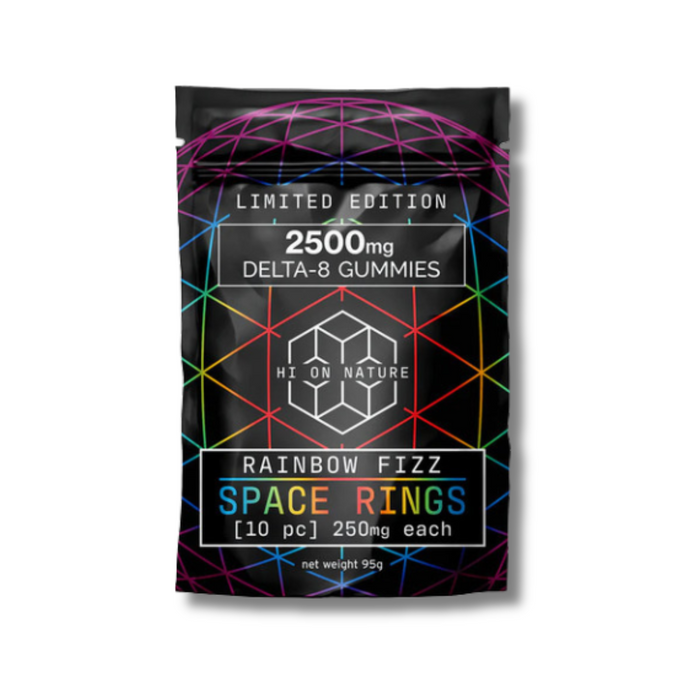 Hi On Nature Delta 8 Space Rings 2500MG - Rainbow Fizz