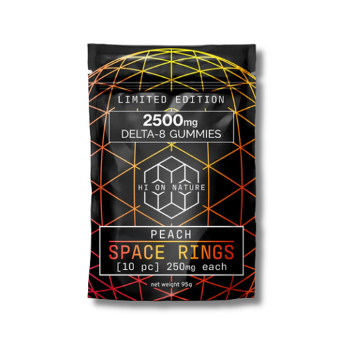 Hi On Nature Delta 8 Space Rings 2500MG - Peach Flavor