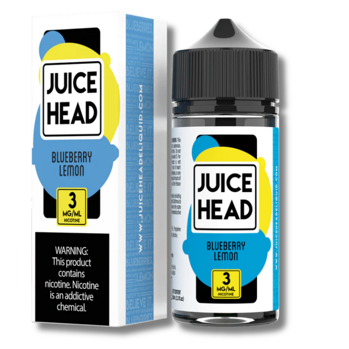 Juice Head Free Base Vape E-Juice 100mL - Blueberry Lemon Flavor