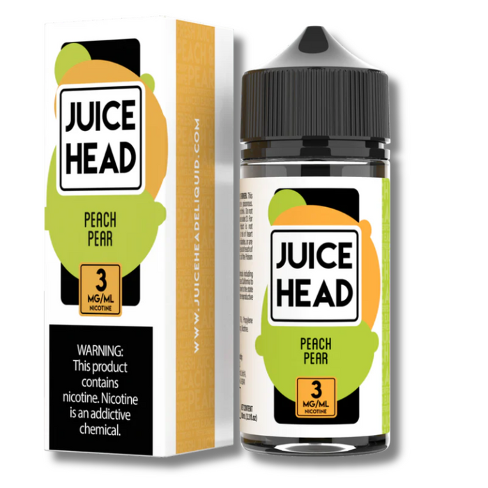 Juice Head Free Base Vape E-Juice 100mL - Peach Pear Flavor