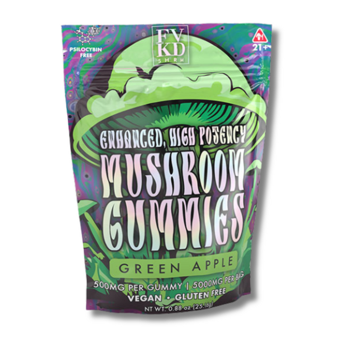 FVKD SHRM Mushroom Gummies 5000MG - Green Apple Flavor