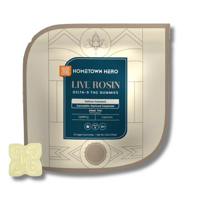 Hometown Hero Delta 9 THC Live Rosin Gummies 250MG - Sativa-Forward 