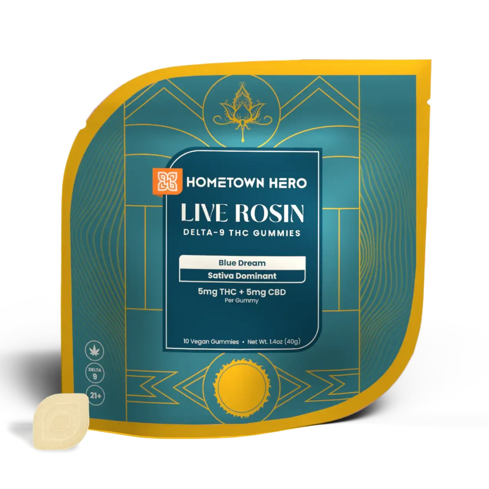 Hometown Hero Delta 9 THC Live Rosin Gummies 250MG - Blue Dream Flavor