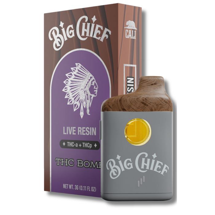 Big Chief Live Resin THCA + THCP 3G Disposable Vape THC Bomb