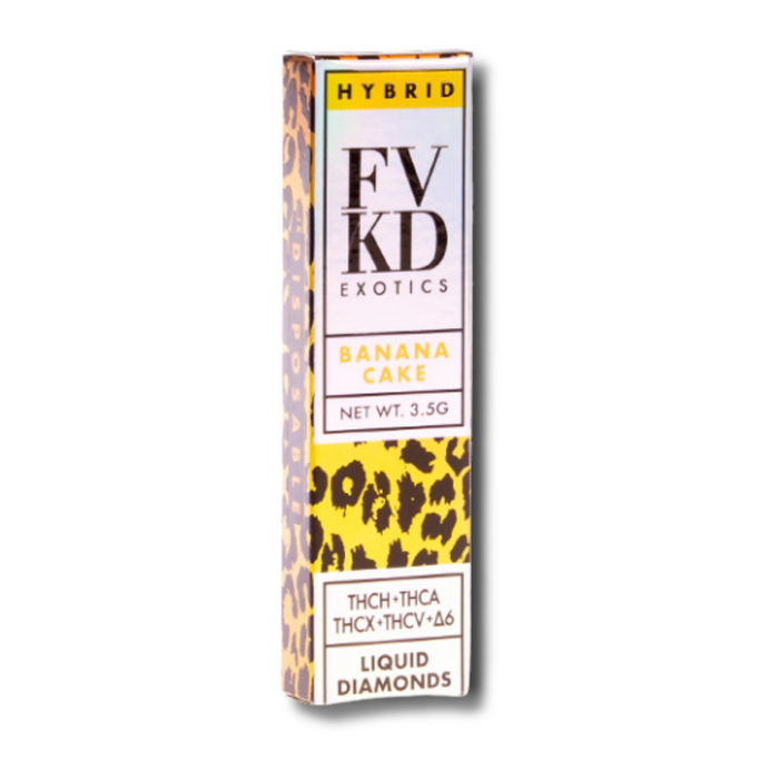 FVKD Exotics Liquid Diamonds Disposable Vape 3.5g Banana Cake Hybrid