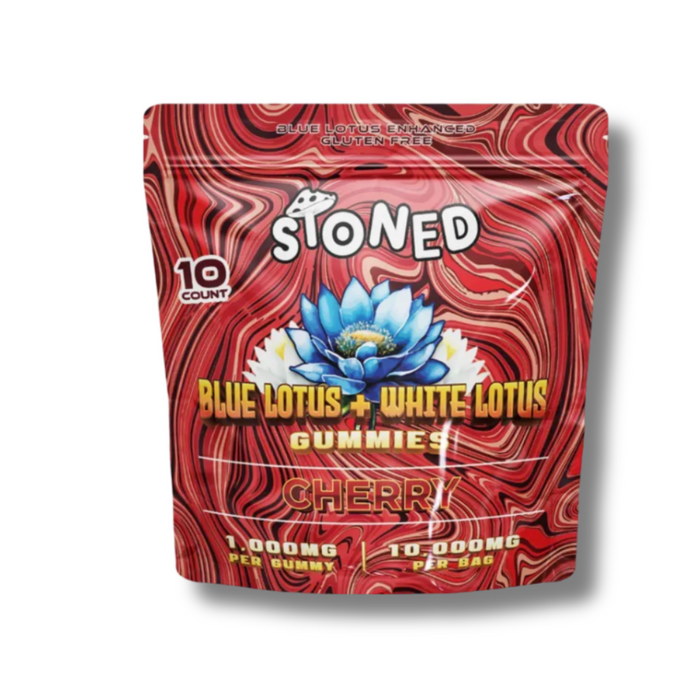 Stoned Mushrooms Blue Lotus + White Lotus 10,000MG Gummies Cherry