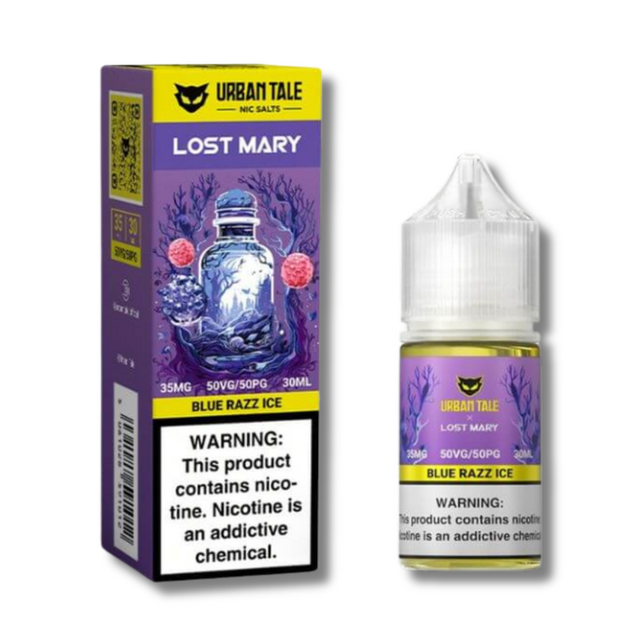 Urban Tale X Lost Mary Salt Nicotine Juice 30mL Blue Razz Ice Flavor