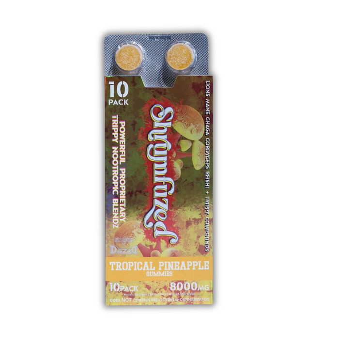 Shrumfuzed Nootropic Trippy Psychedelic Mushroom Gummies 10pc Tropical Pineapple