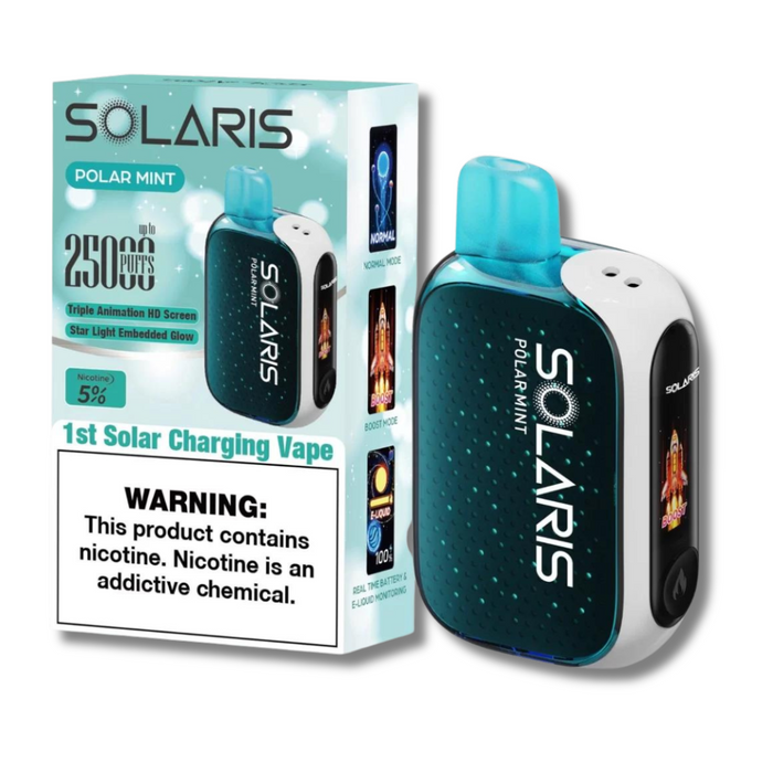 Solaris 25000 Puffs Disposable Vape Solar Charging Polar Mint