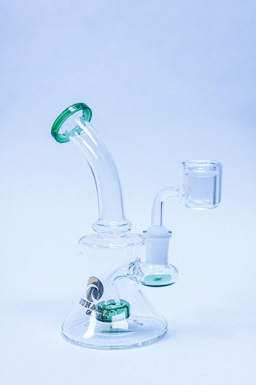 Green 7'' Tsunami Concentrate Rig Showerhead Water Pipe