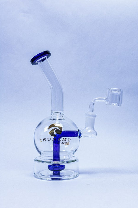Blue Tsunami Glass Water Pipe Concentrate Rig Showerhead