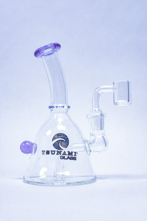 Purple 6'' Tsunami Concentrate Mini Bell Glass Rig